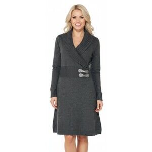 Tahari Dress Arthur Size S Levine size L gray sweater long sleeve wool blend